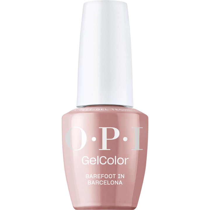 OPI front bottle showing Barefoot in Barcelona color and brand for accurate shade selection
