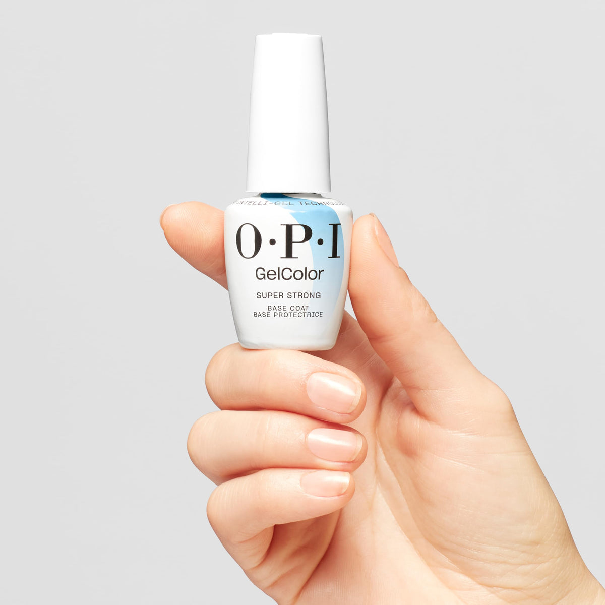 OPI bottle curing under LED lamp illustrating quick 30-second cure