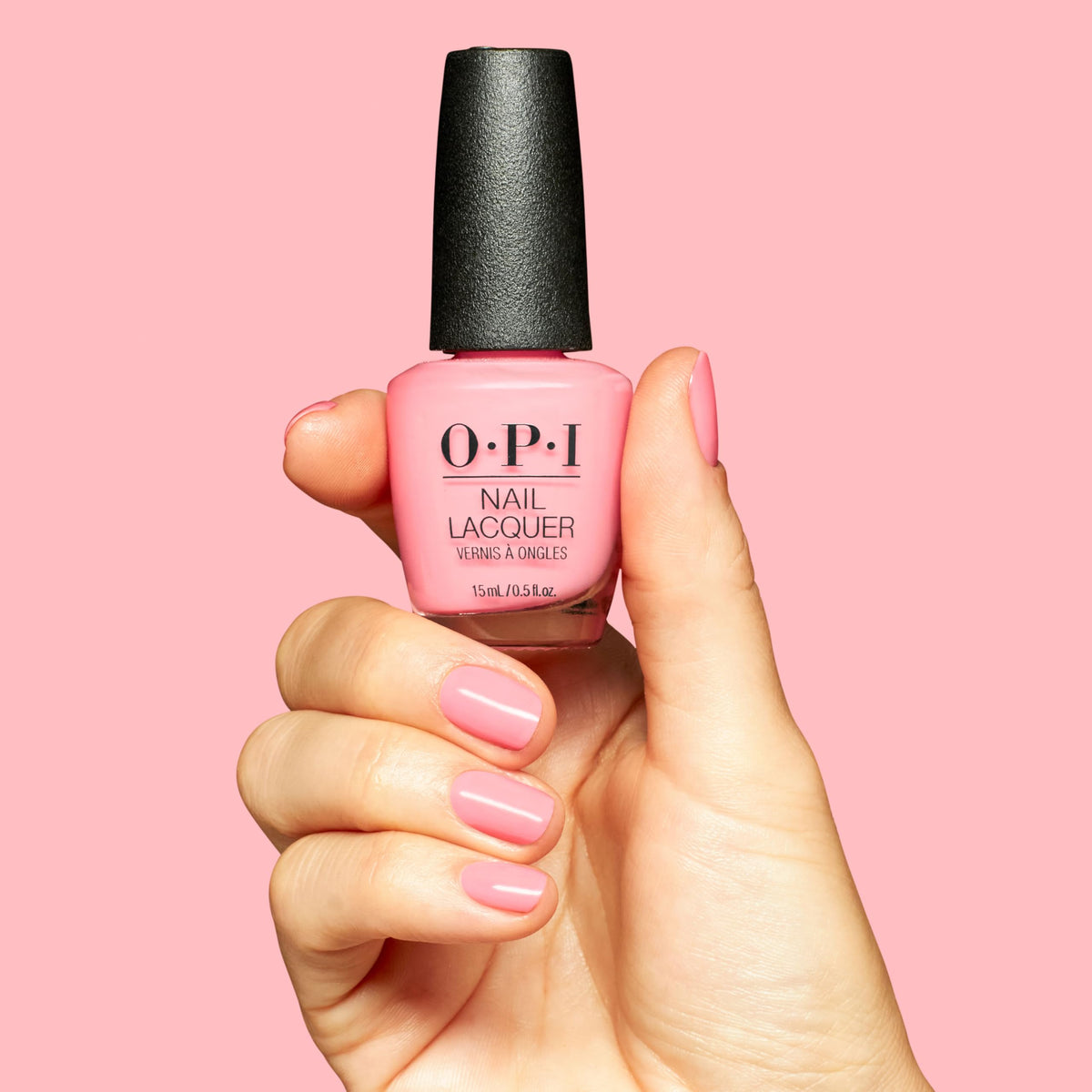 OPI Bathtime Bubbly label detail with brand name and polish shade clarity benefit