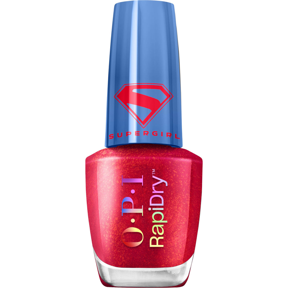 OPI front bottle showing Battle Red-y shade and glossy benefit