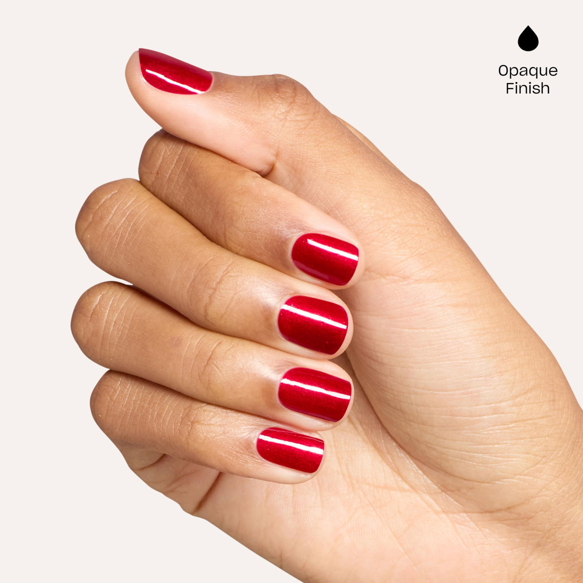 OPI nail on hand during application illustrating fast-dry benefit