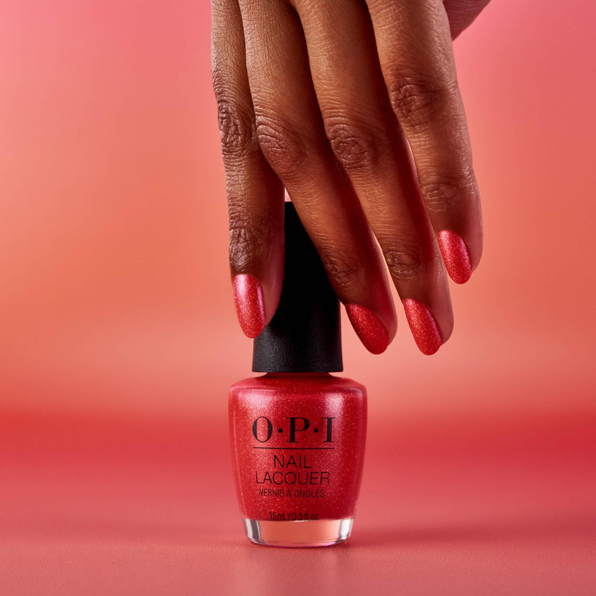 OPI Big Apple Energy application stroke showing smooth crème coverage and bold impact benefit