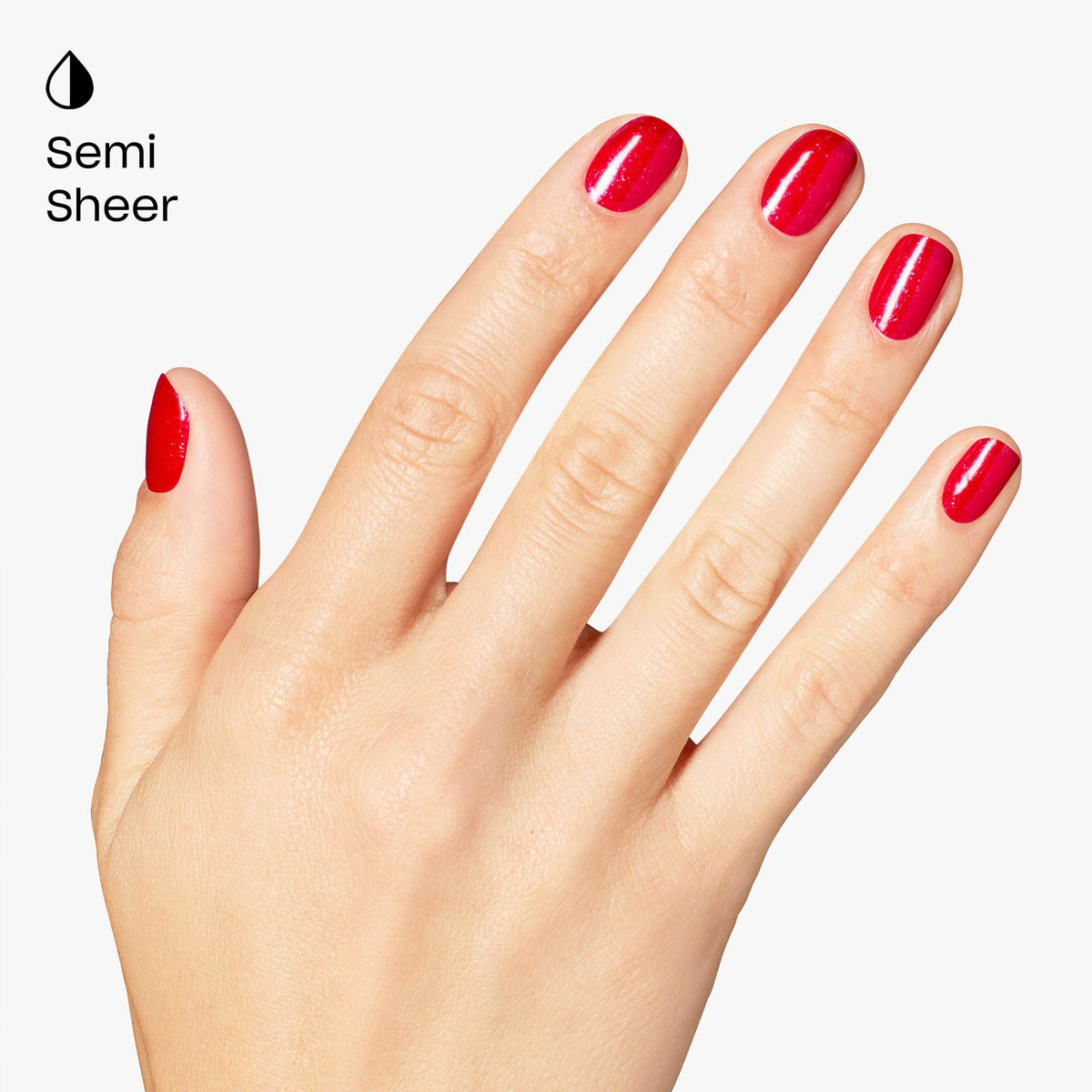 OPI polish being applied to nail for quick, streak-free coverage