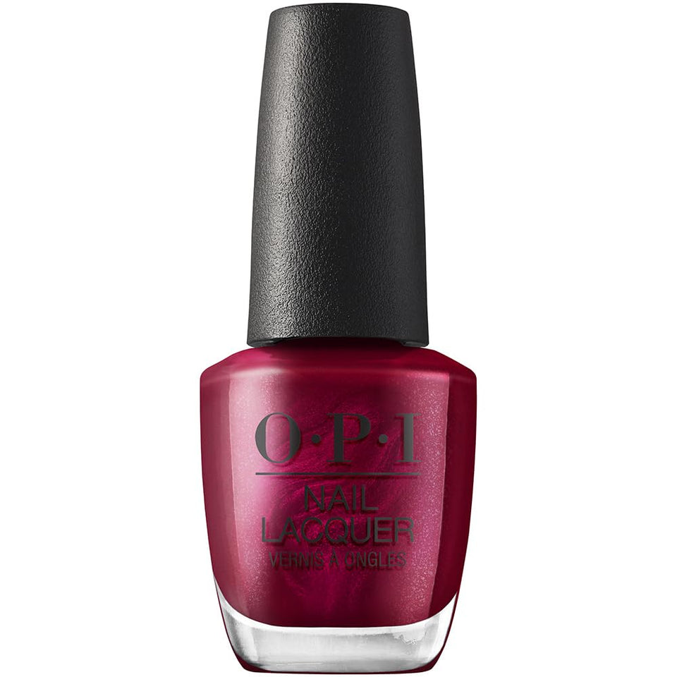 OPI bottle front view showing deep burgundy pearl and brand logo for bold finish