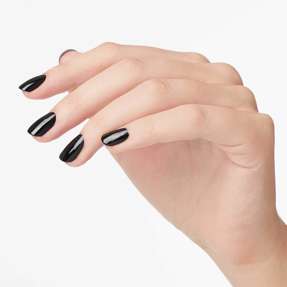 OPI cap and label close-up showing product name and vegan formula assurance