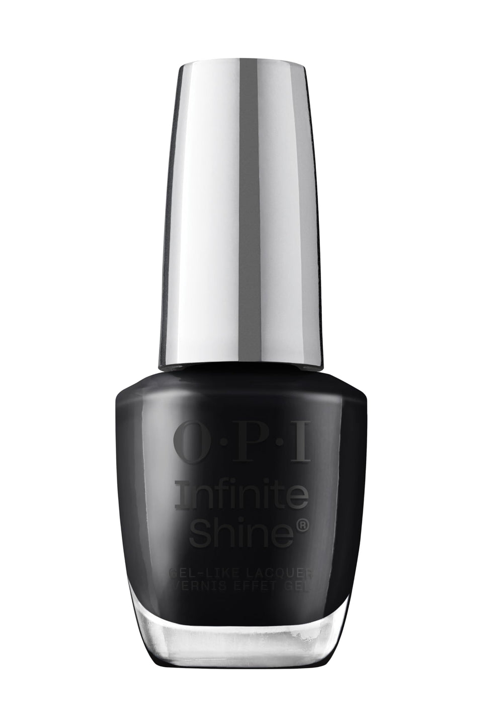 OPI bottle of Black Onyx front view showing deep black gloss benefit
