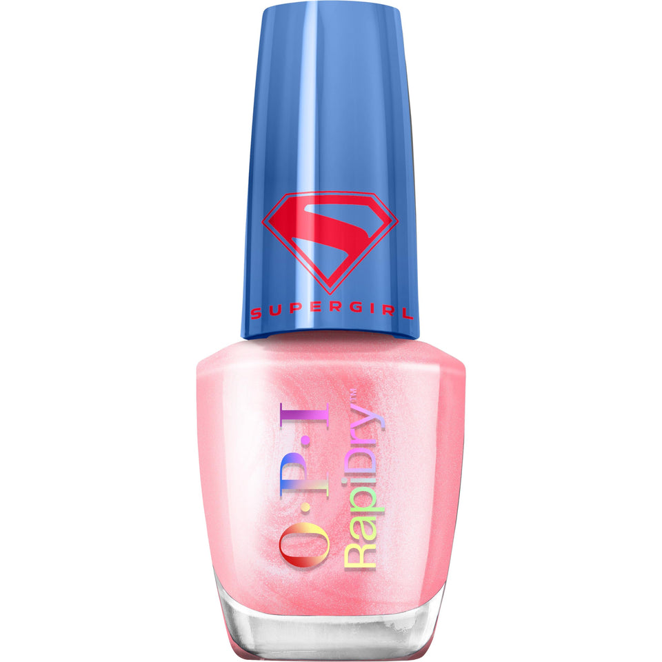 OPI bottle front packaging showing blush of power pink for quick-dry polish