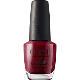 OPI bottle front view showing deep berry shade and glossy finish
