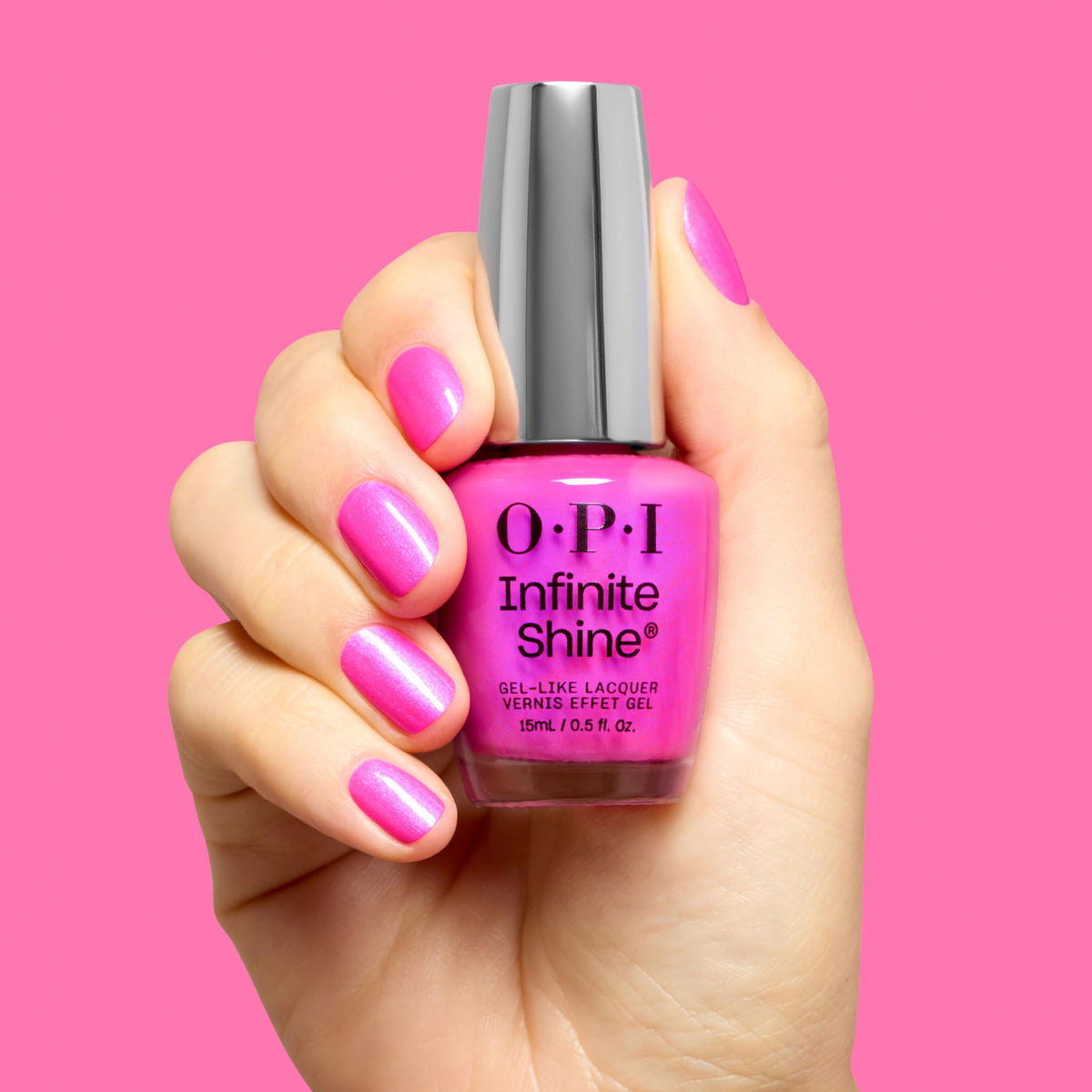 OPI Brighter Daze Ahead texture close-up revealing fine blue pearl shimmer benefit