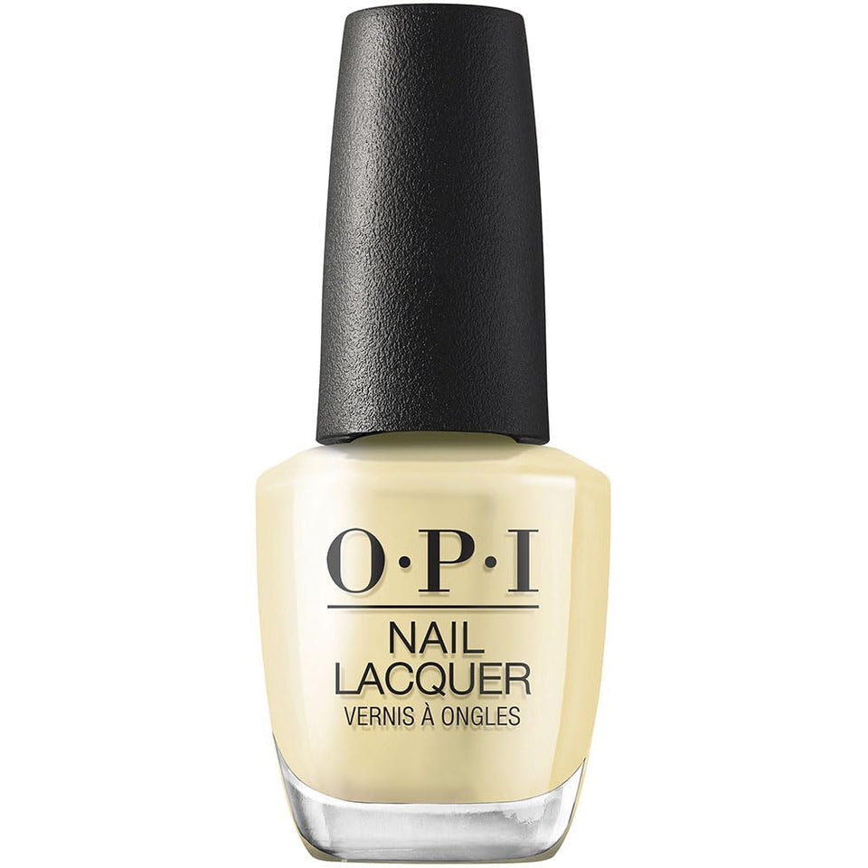 OPI Buttafly front bottle showing warm yellow shade and brand finish benefit