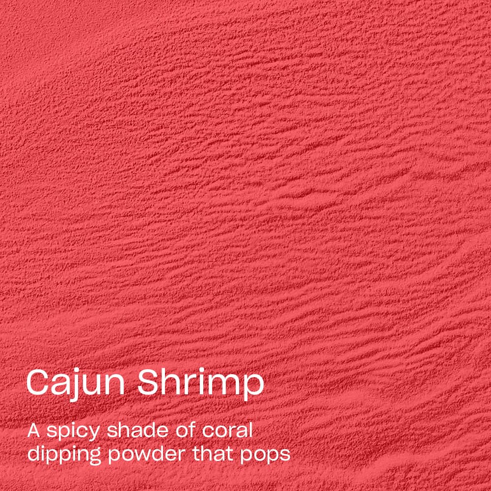 OPI Cajun Shrimp nail-wheel swatches showing opaque coverage for color selection benefit