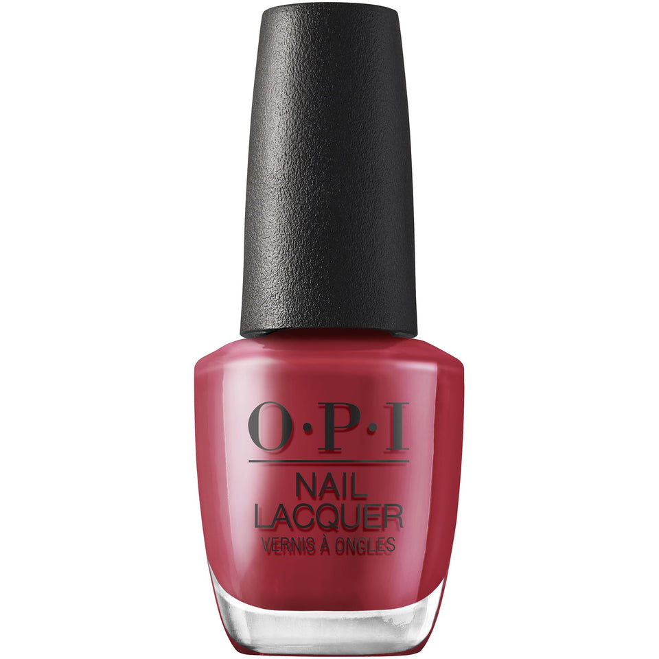 OPI front bottle showing CD Rom-antic metallic rust-red shine and professional finish