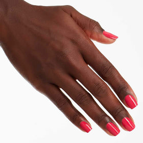 OPI close-up of Charged Up Cherry texture highlighting smooth, even coverage