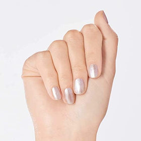 OPI swatch on fair skin showing buildable milky coverage and natural look