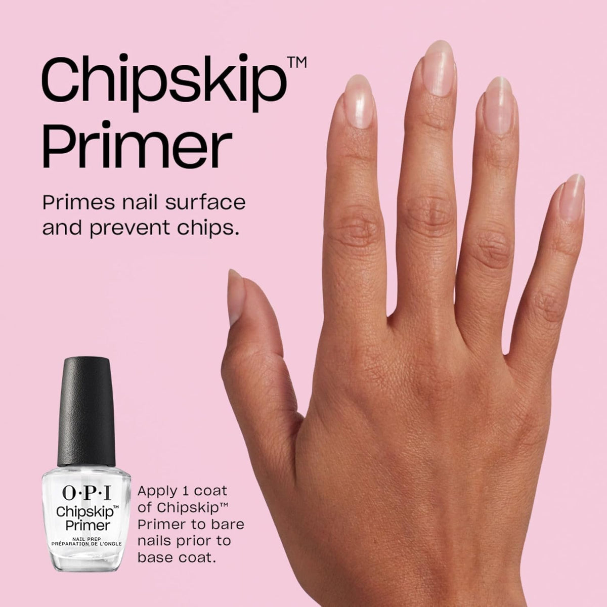 OPI Chip Skip Primer brush detail wide-brush for smooth, even coverage