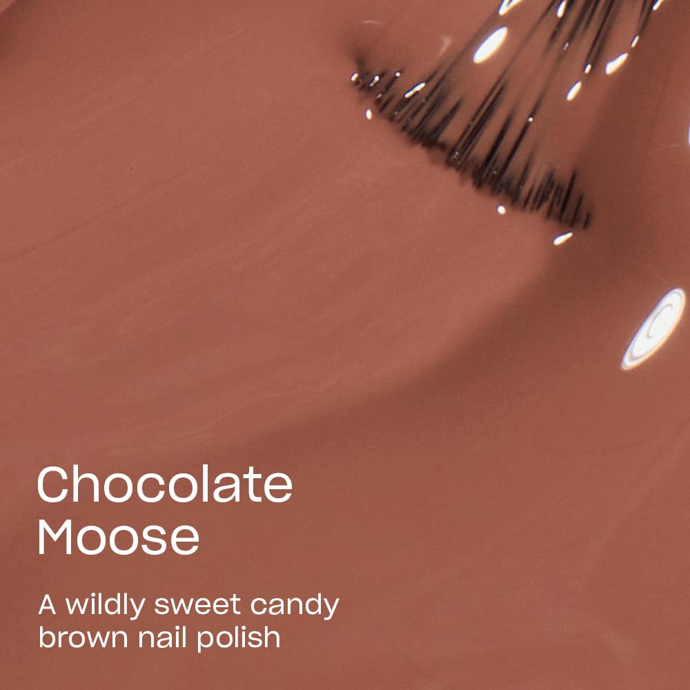 OPI Chocolate Moose pro-wide brush applying smooth streak-free polish