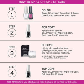 OPI application in hand with applicator illustrating easy buffing benefit