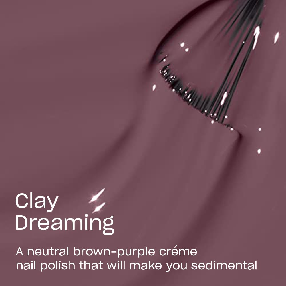 OPI Claydreaming nail swatch on hand highlighting opaque color and polished finish