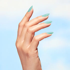 OPI close-up of nail showing high-gloss crème finish and smooth texture