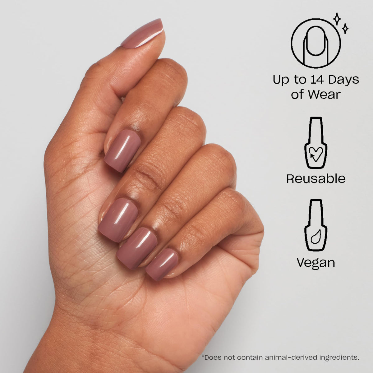 OPI close-up of mauve crème finish texture highlighting smooth, salon-quality shine