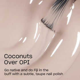 OPI brush stroke of Coconuts Over OPI showing smooth coverage benefit: even, streak-free application