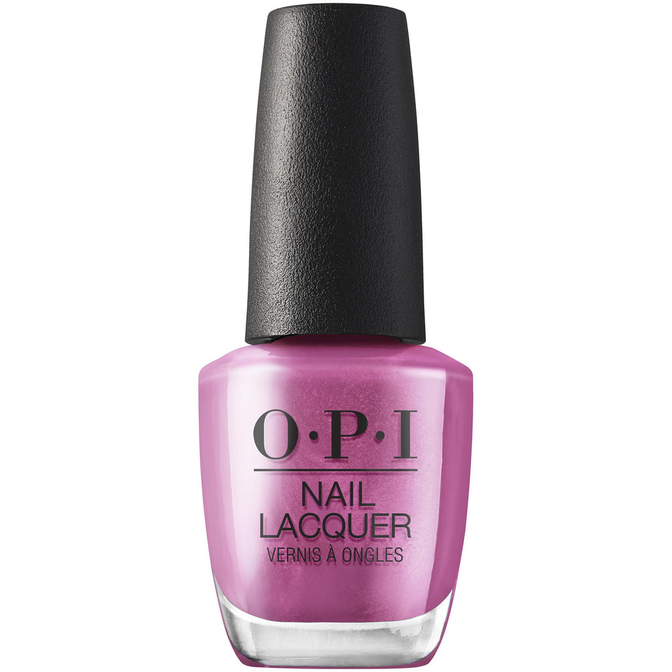 OPI CosMIC Drop front bottle showing metallic dark pink color and glossy finish