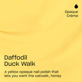 OPI brush applying Daffodil Duck Walk demonstrating smooth, streak-free coverage