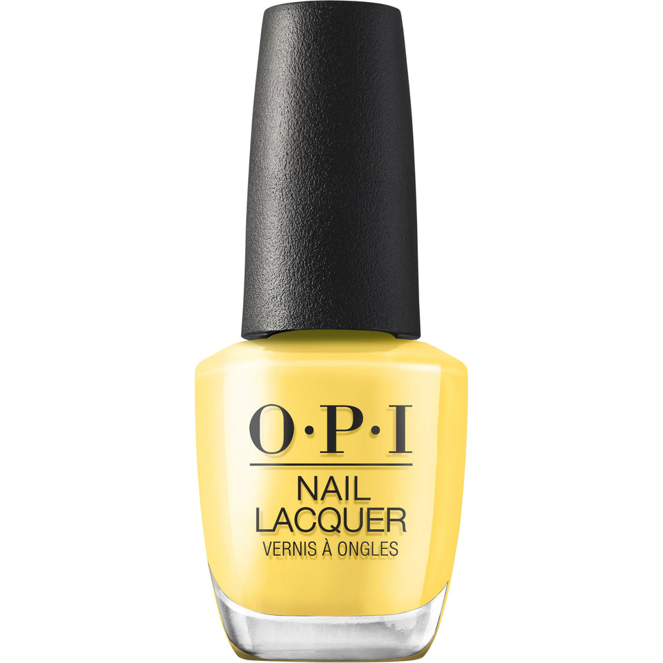 OPI bottle front view showing Daffodil Duck Walk bright yellow and glossy finish