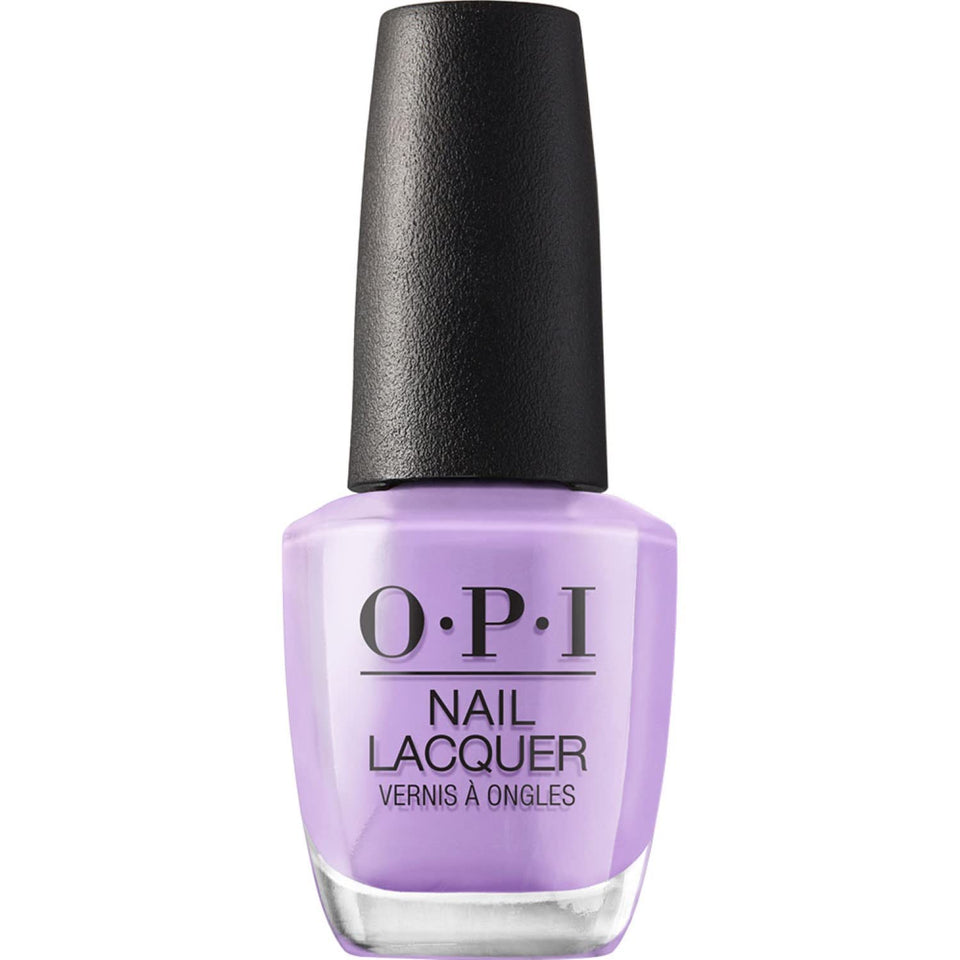 OPI bottle front view showing vibrant lilac shade and glossy finish