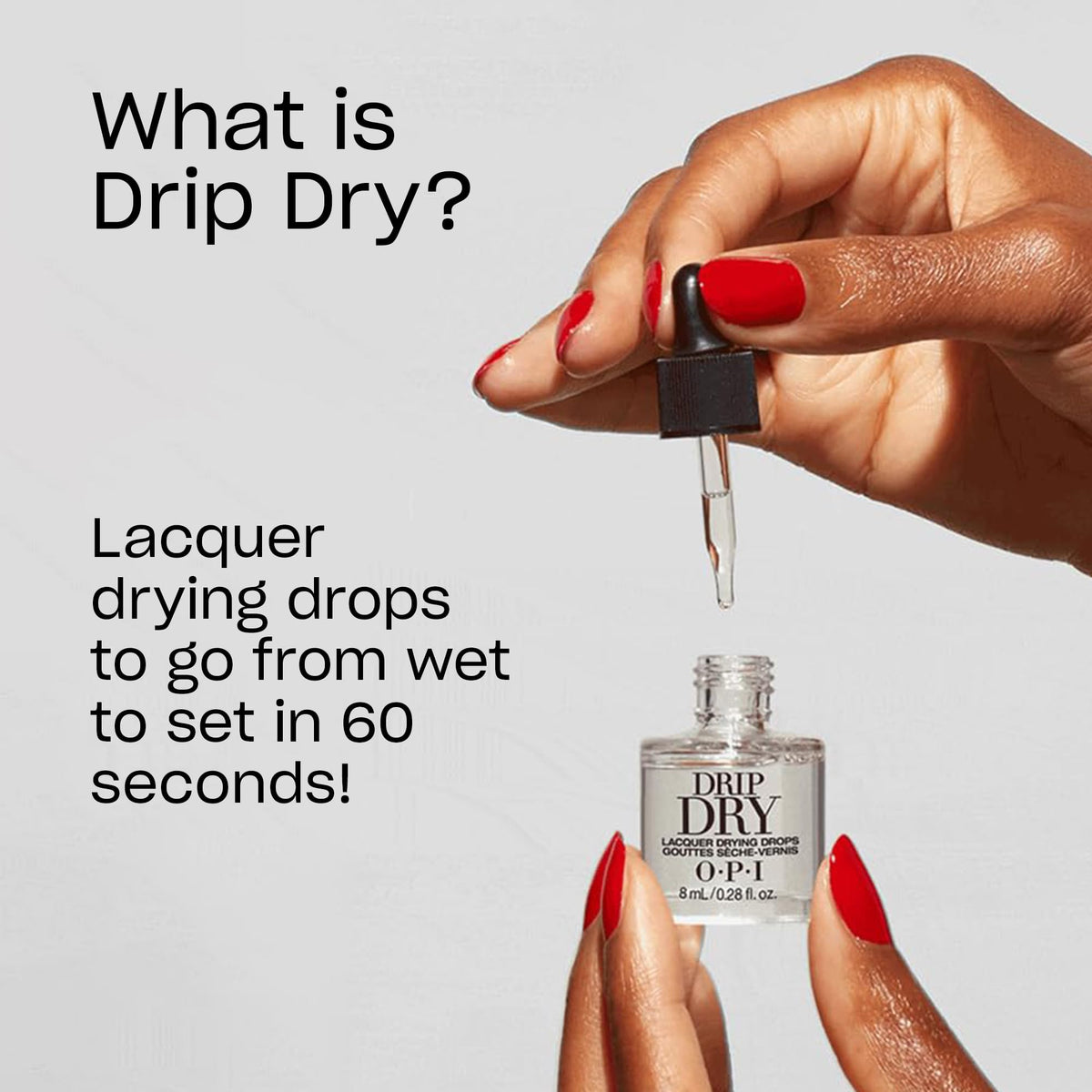 OPI dropper detail dispensing one drop, precise application benefit
