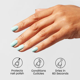 OPI Drip Dry applied to painted nails, speeds manicure drying benefit