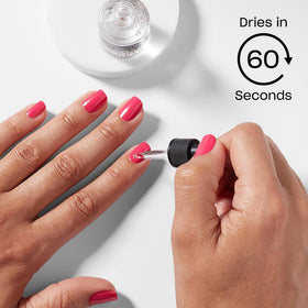 OPI bottle on vanity with manicure tools, convenience for at-home manicures