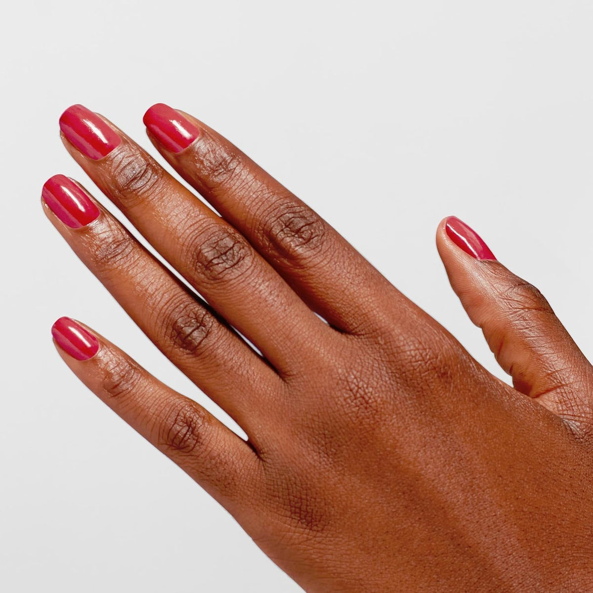 OPI Dutch Tulips applied on hand showing salon-quality shine
