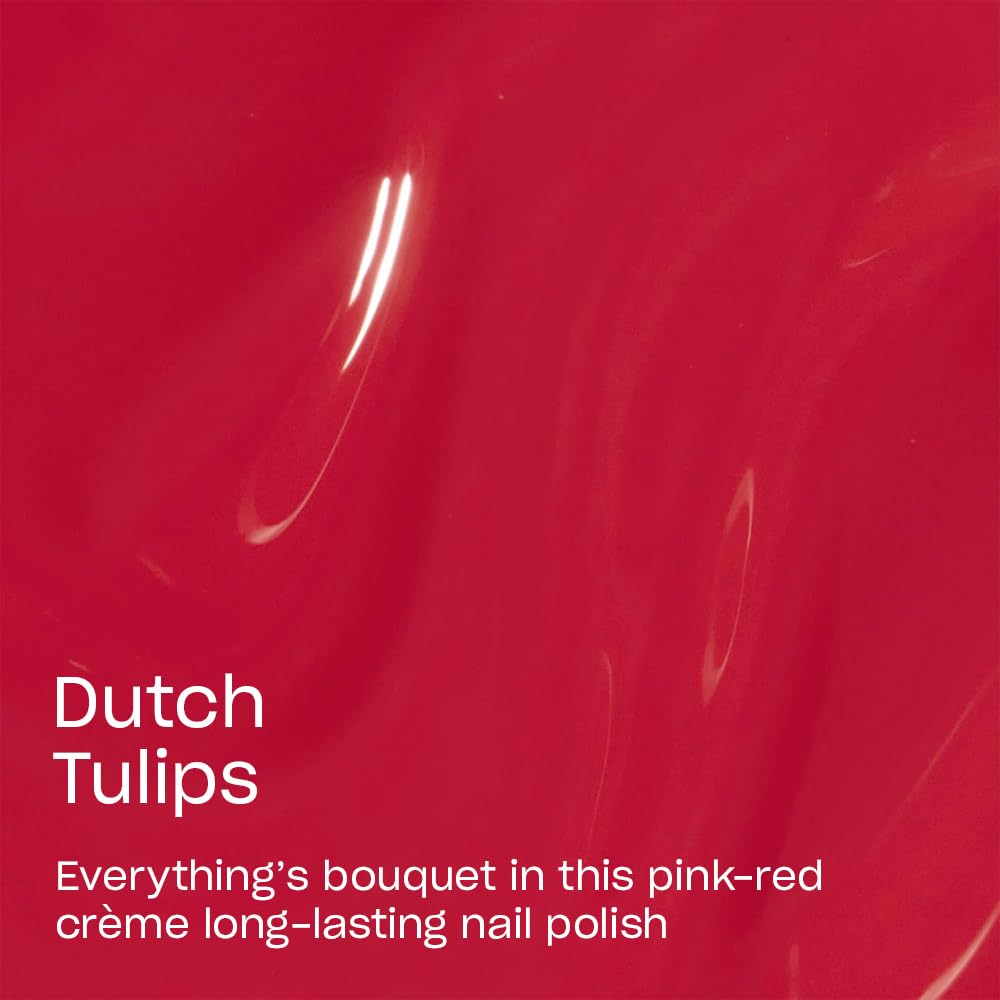 OPI Dutch Tulips swatches on nail wheel showing true opaque color