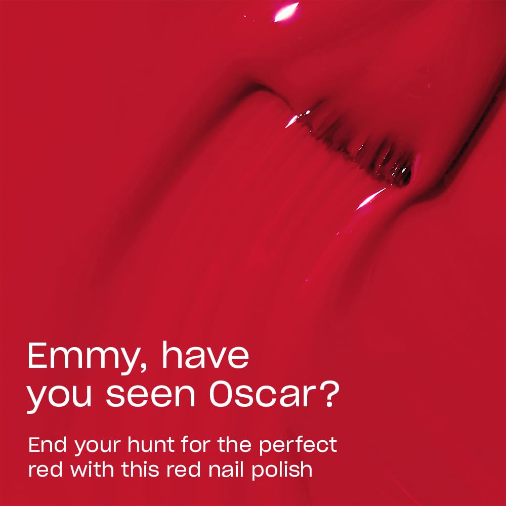OPI brush spreading red lacquer smoothly for even, streak-free coverage