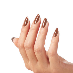 OPI bottle label detail highlighting Malibu Collection and polish benefits