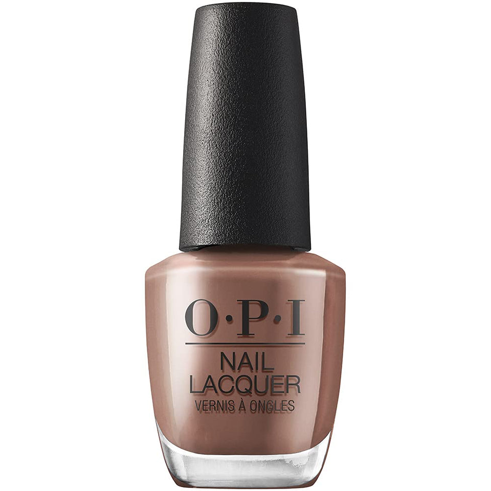 OPI bottle front view showing rich espresso brown and glossy finish for polished nails