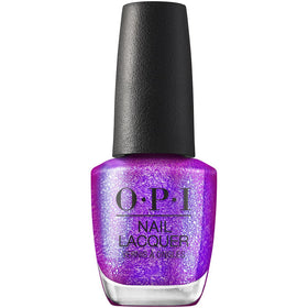 OPI front bottle showing sheer bright purple shimmer and glossy finish