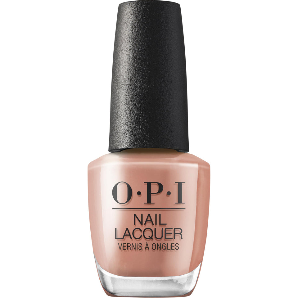 OPI bottle front view showing mauve-lilac crème and glossy finish benefit