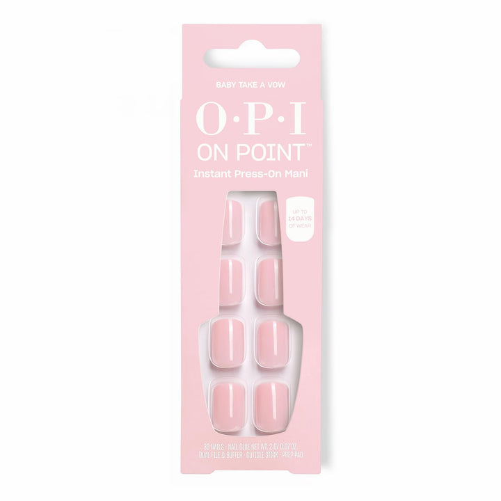 OPI front packaging showing Baby Take a Vow set and glue for easy salon results