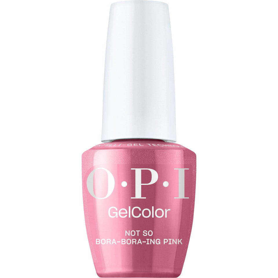 OPI bottle front packaging showing Not So Bora-Bora-ing Pink and glossy finish