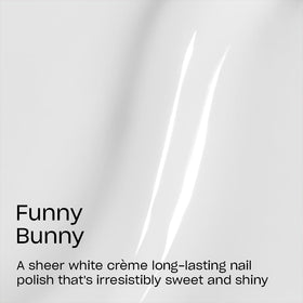 OPI Funny Bunny texture close-up revealing streak-free cream benefit