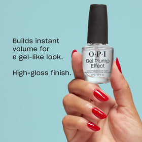 Close-up of OPI top coat texture highlighting volumizing surface benefit