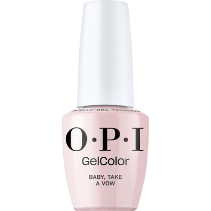 OPI bottle front view showing pink gel and glossy finish benefit