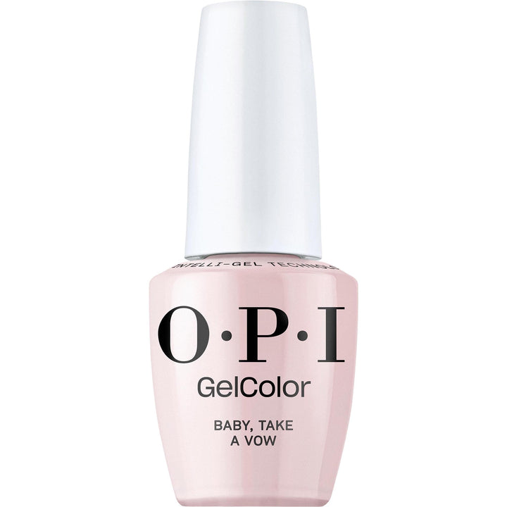 OPI bottle front view showing pink gel and glossy finish benefit