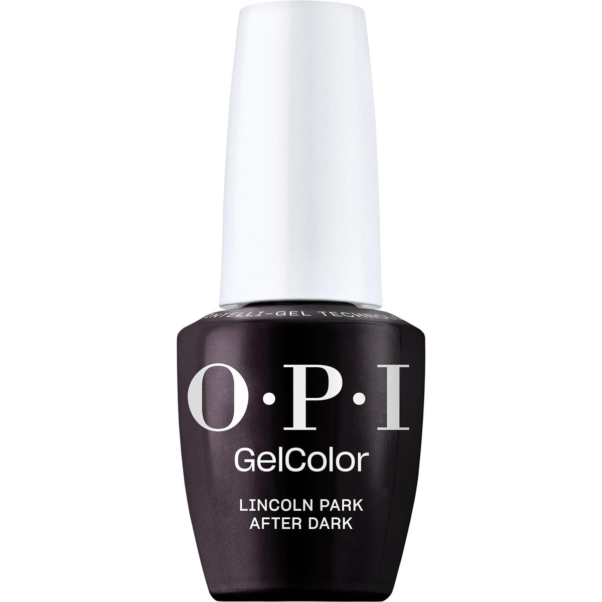 OPI GelColor front bottle showing deep purple shade and glossy finish benefit