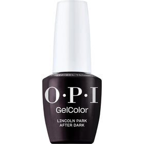 OPI GelColor front bottle showing deep purple shade and glossy finish benefit