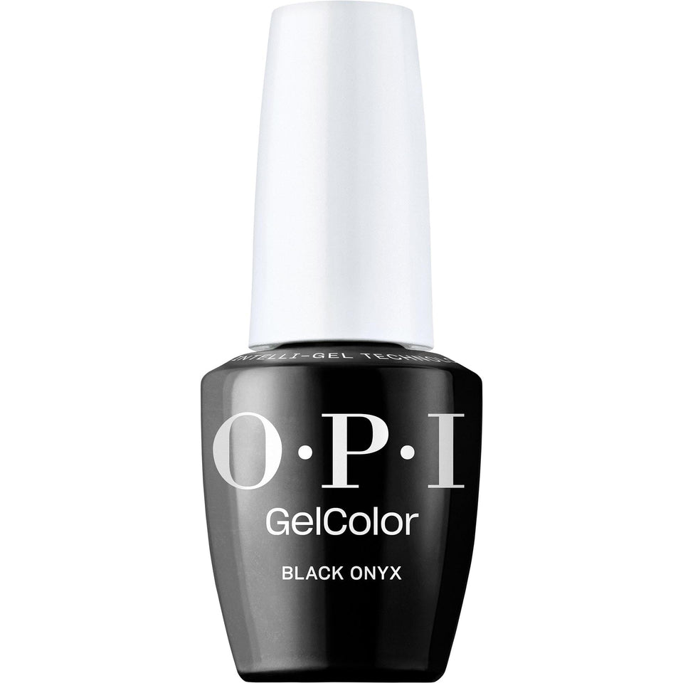 OPI bottle front view showing Black Onyx and salon-ready finish