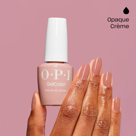 OPI gel curing under LED lamp demonstrating fast, smudge-proof finish