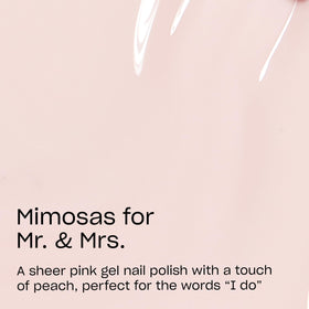 OPI brush stroke of Mimosas for Mr. & Mrs. demonstrating smooth, even coverage benefit